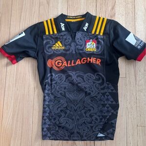 Adidas Chiefs Super Rugby Jersey Black Geometric Investec Mens